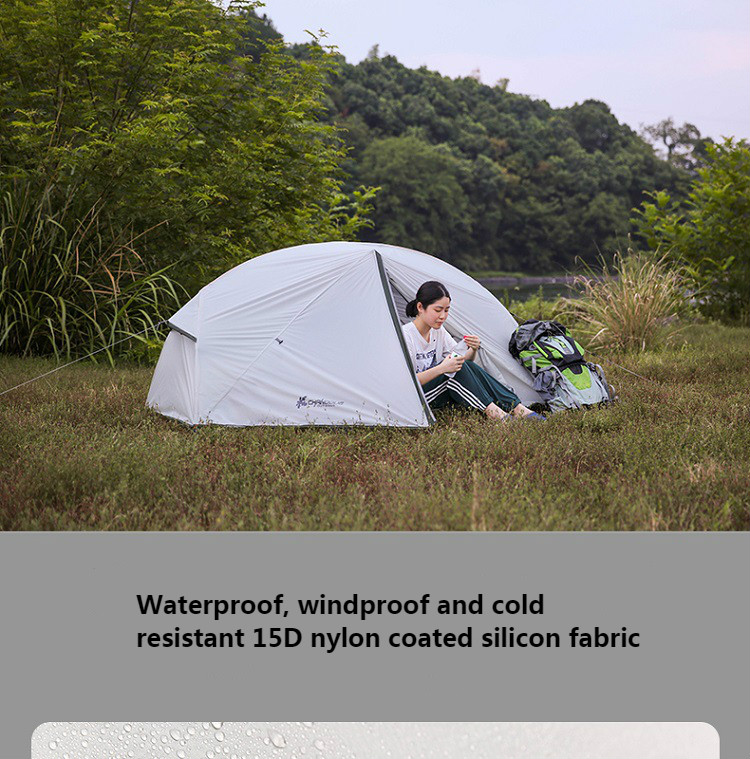 Cheap Goat Tents CHANODUG Outdoor men and women riot rain camping camping tent Oxford cloth 15D silicone light hiking double double tent 1.8KG Tents 